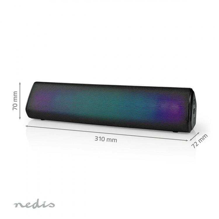Nedis Bluetooth® Högtalare | Maximal batteritid: 6 timmar | Bordsdesign | 18 W | Stereo | Inbygd mikrofon | Synkroniseringsbar | Svart