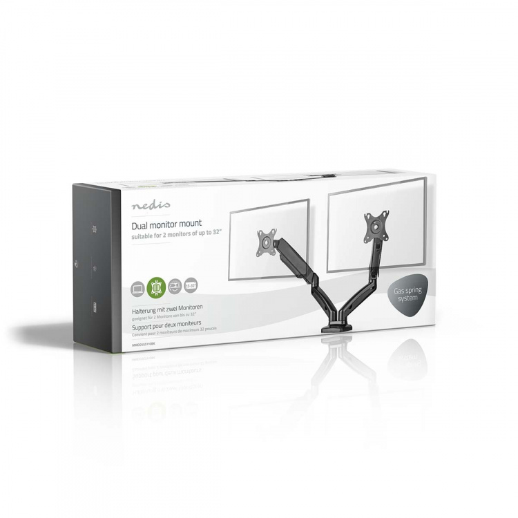 Nedis Skärm Fäste | Gasfjäder | 2 Skärmar | 15 - 32 