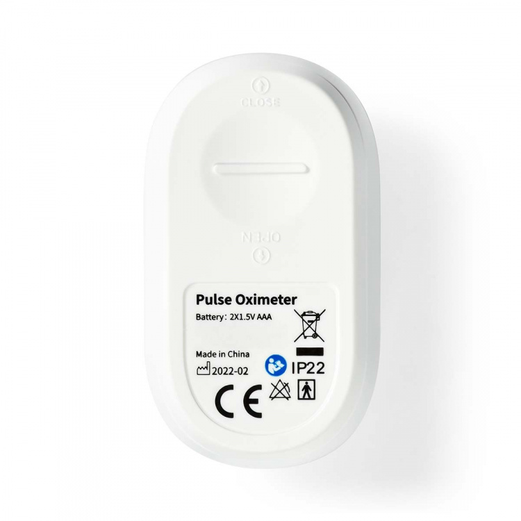 Nedis SmartLife Syremätare | Bluetooth® | LED | Auditivt larm / Perfusionsindex / Pulsfrekvens / Sensor med hög precision / Störning av rörelsehindret / Syremättnad (SpO2) | Vit