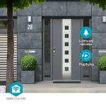 Nedis SmartLife Ringklocka | RF, frequency 433 Mhz | Tillbehör till: WIFICDP10GY / WIFICDP30WT / WIFICDP40CWT | Batteridriven / USB ström | 4 Ljud | 4.5 V DC / 5 V DC | Justerbar volym | Vit