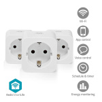 Nedis SmartLife Smart Plug | IP21 | Strömmätare | 3680 W | Type F (CEE 7/7) | 0 - 55 °C | Android™ / IOS | Vit | 3 st