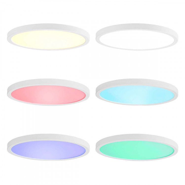Nedis SmartLife Taklampa | RGB / Varm till cool vit | Rund | Diameter: 290 mm | 1800 lm | 2700 - 6500 K | IP20 | Energiklass: F | Android™ / IOS Nedis SmartLife Taklampa | RGB / Varm till cool vit | Rund | Diameter: 290 mm | 1800 lm | 2700 - 6500 K | IP20 | Energiklass: F | Android™ / IOS