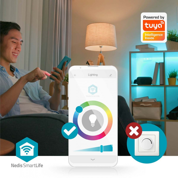 Nedis SmartLife Taklampa | RGB / Varm till cool vit | Rund | Diameter: 290 mm | 1800 lm | 2700 - 6500 K | IP20 | Energiklass: F | Android™ / IOS Nedis SmartLife Taklampa | RGB / Varm till cool vit | Rund | Diameter: 290 mm | 1800 lm | 2700 - 6500 K | IP20 | Energiklass: F | Android™ / IOS