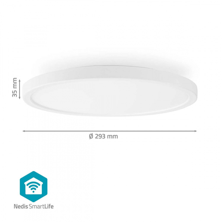 Nedis SmartLife Taklampa | RGB / Varm till cool vit | Rund | Diameter: 290 mm | 1800 lm | 2700 - 6500 K | IP20 | Energiklass: F | Android™ / IOS Nedis SmartLife Taklampa | RGB / Varm till cool vit | Rund | Diameter: 290 mm | 1800 lm | 2700 - 6500 K | IP20 | Energiklass: F | Android™ / IOS