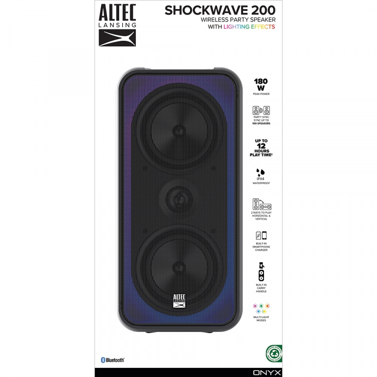 Altec Lansing Högtalare IMT7100 ShockWave200 RGB IPX4 Svart