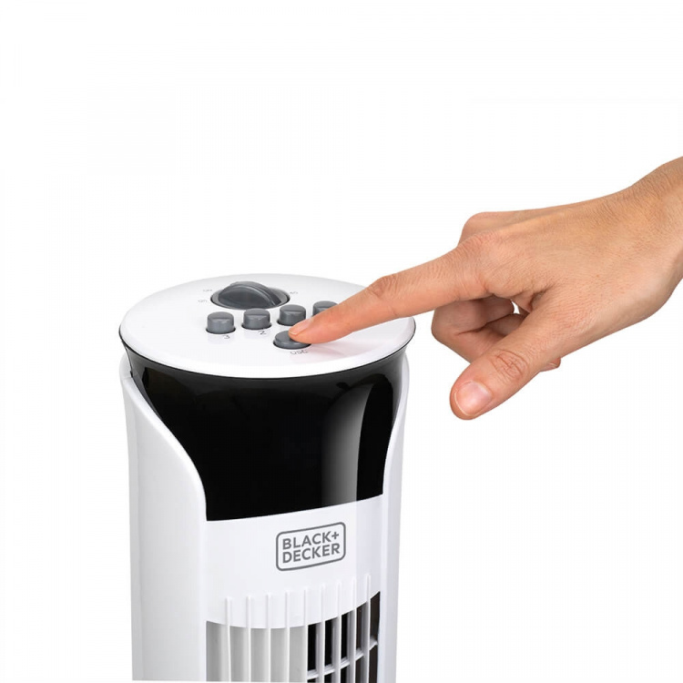 BLACK+DECKER Pelarfläkt Vit 81cm