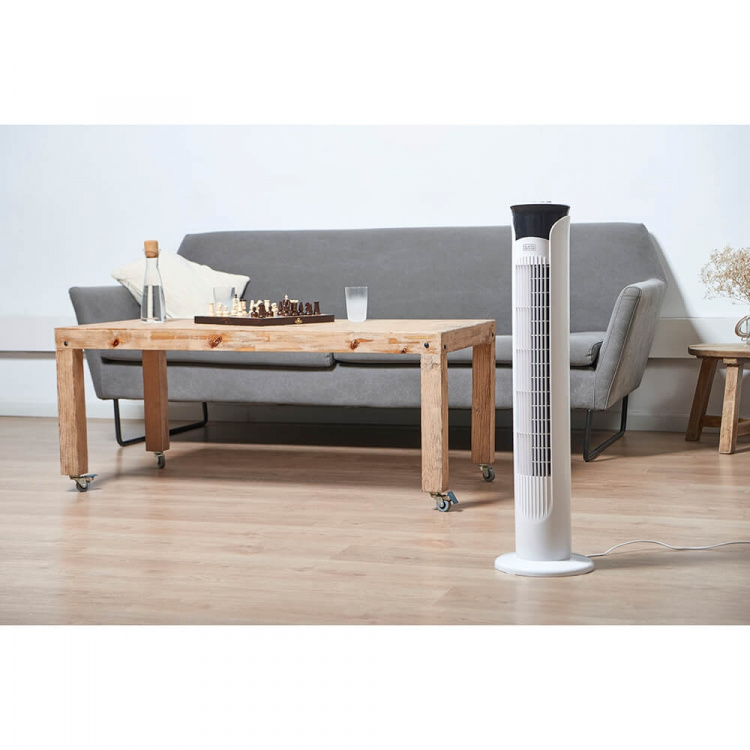 BLACK+DECKER Pelarfläkt Vit 81cm