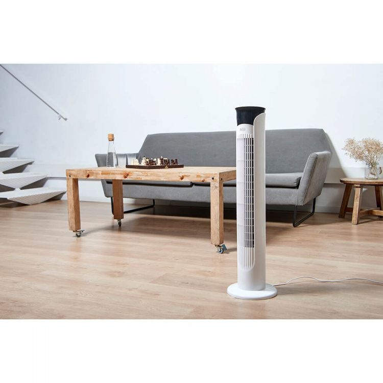 BLACK+DECKER Pelarfläkt Vit 81cm