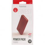 Hama Powerbank Fabric 10 000mAh Chili Röd