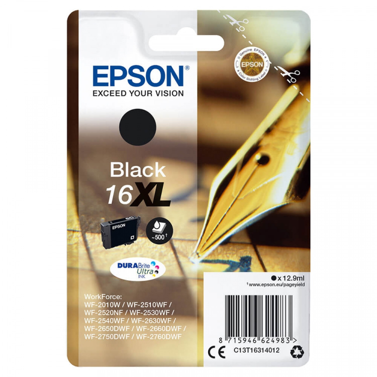 EPSON Bläck C13T16314012 16XL Svart, Penna och Korsord EPSON Bläck C13T16314012 16XL Svart, Penna och Korsord