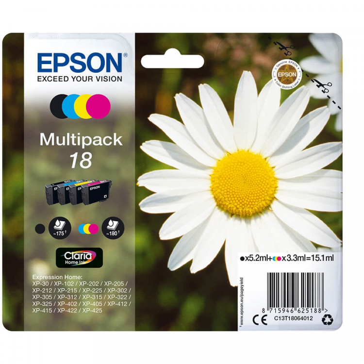 EPSON Bläck C13T18064012 18 Multipack, Daisy EPSON Bläck C13T18064012 18 Multipack, Daisy