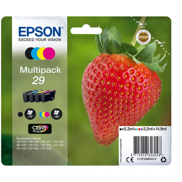 EPSON Bläck C13T29864012 29 Multipack, Jordgubbe