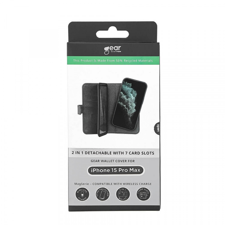 Gear Mobilfodral 2-i-1 7 Kortfack MagSeries Svart - iPhone 15 Pro Max Gear Mobilfodral 2-i-1 7 Kortfack MagSeries Svart - iPhone 15 Pro Max