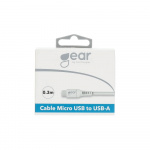 Gear Rund Laddkabel MicroUSB till USB-A 0.3m Vit Gear Rund Laddkabel MicroUSB till USB-A 0.3m Vit