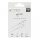 Gear Rund Laddkabel Lightning till USB-A 0.3m Vit MFI Gear Rund Laddkabel Lightning till USB-A 0.3m Vit MFI