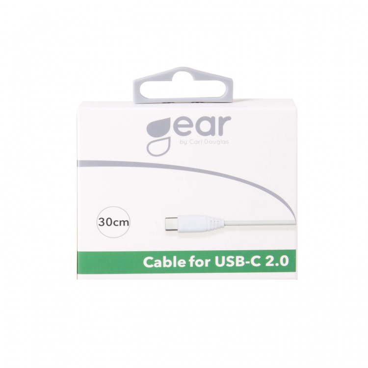 Gear Laddkabel USB-A till USB-C 2.0 0.3m Vit Rund Gear Laddkabel USB-A till USB-C 2.0 0.3m Vit Rund