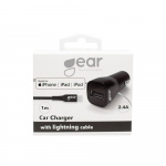 Gear Laddare 12-24V 1xUSB 2,4A Svart Lightning Kabel 1m MFI C89 Gear Laddare 12-24V 1xUSB 2,4A Svart Lightning Kabel 1m MFI C89