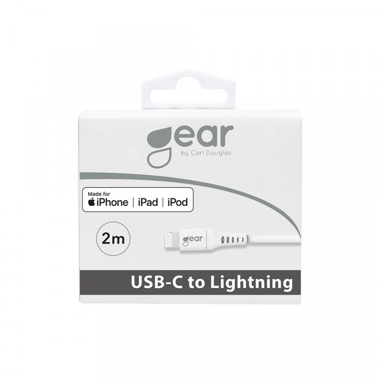 Gear Laddkabel USB-C till Lightning 2m Vit MFI C94
