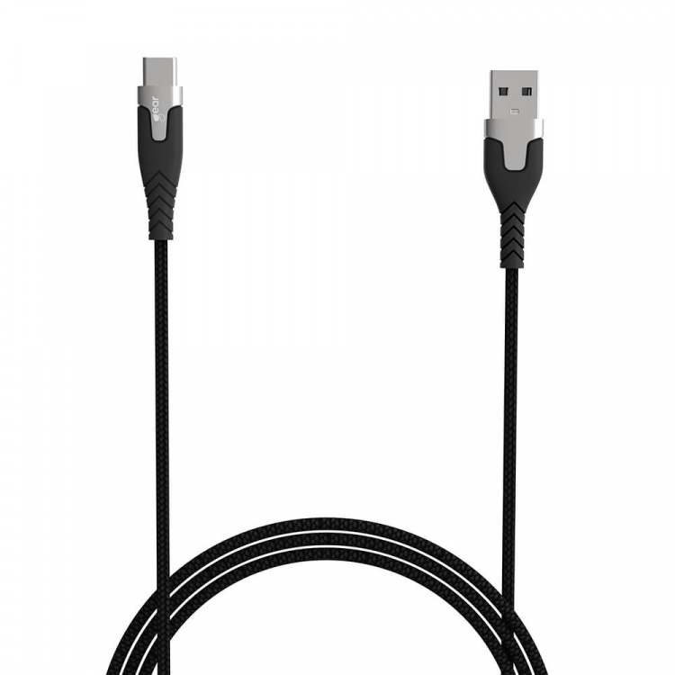 Gear Laddkabel PRO USB-A till USB-C 2.0 1.5m Svart Kevlarkabel med Metallkopplingar Gear Laddkabel PRO USB-A till USB-C 2.0 1.5m Svart Kevlarkabel med Metallkopplingar
