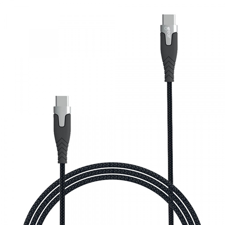 Gear Laddkabel PRO USB-C till USB-C 2.0 1.5m Svart Kevlarkabel med Metallkopplingar Gear Laddkabel PRO USB-C till USB-C 2.0 1.5m Svart Kevlarkabel med Metallkopplingar