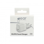 Gear Laddare 220V 1xUSB-C PD/PPS 25W Vit Gear Laddare 220V 1xUSB-C PD/PPS 25W Vit