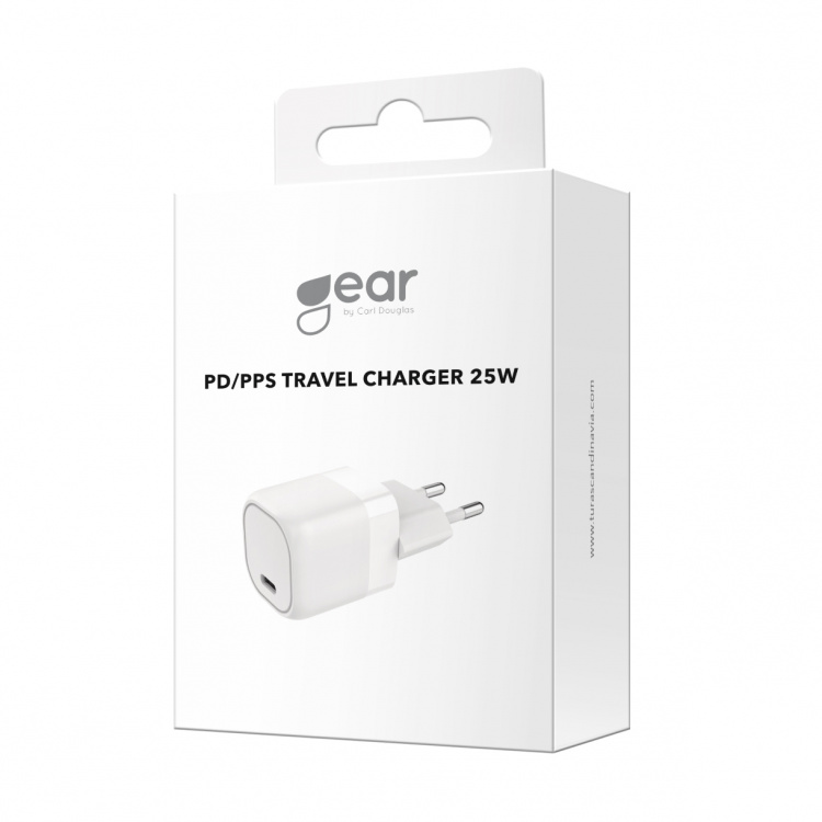 Gear Laddare 220V 1xUSB-C PD/PPS 25W Vit Gear Laddare 220V 1xUSB-C PD/PPS 25W Vit