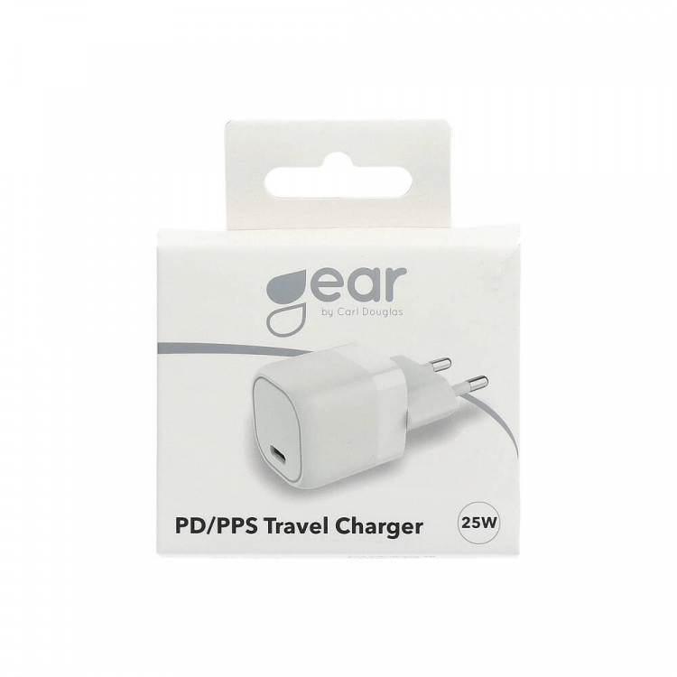 Gear Laddare 220V 1xUSB-C PD/PPS 25W Vit Gear Laddare 220V 1xUSB-C PD/PPS 25W Vit