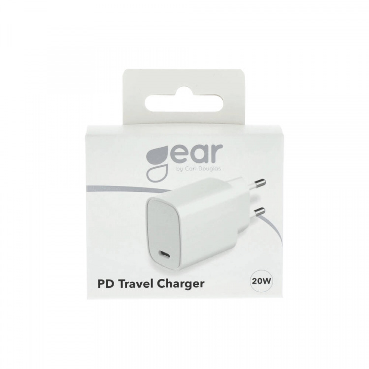 Gear Laddare 220V 1xUSB-C PD 20W Vit Gear Laddare 220V 1xUSB-C PD 20W Vit