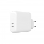 Gear Laddare 220V 2xUSB-C PD 60W Vit Gear Laddare 220V 2xUSB-C PD 60W Vit