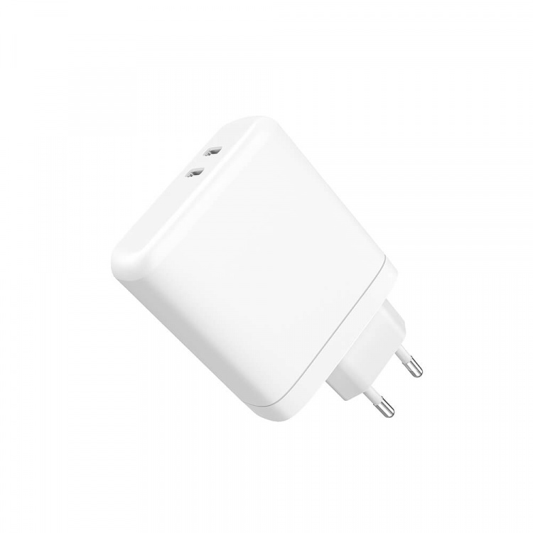 Gear Laddare 220V 2xUSB-C PD 60W Vit Gear Laddare 220V 2xUSB-C PD 60W Vit