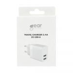 Gear Laddare 220V 2xUSB-A 3,4A Vit Gear Laddare 220V 2xUSB-A 3,4A Vit