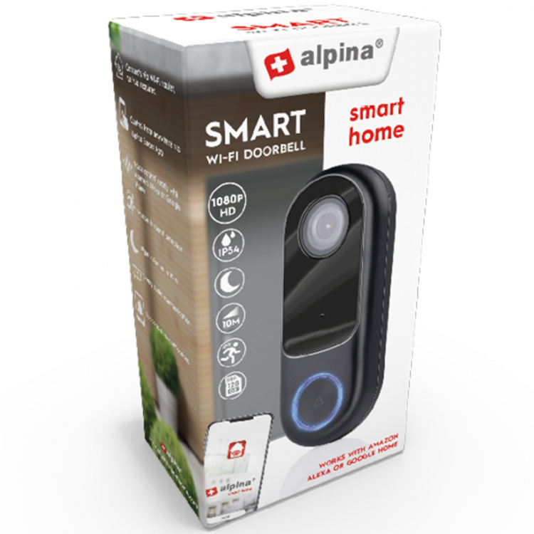 Alpina WiFi Dörrklocka med 1080p Kamera 12-24V