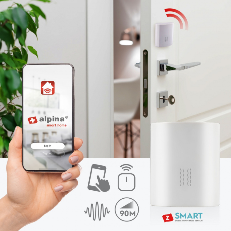 Alpina Zigbee Smart Vibrations-Sensor 3,4 x 4,1 cm Alpina Zigbee Smart Vibrations-Sensor 3,4 x 4,1 cm