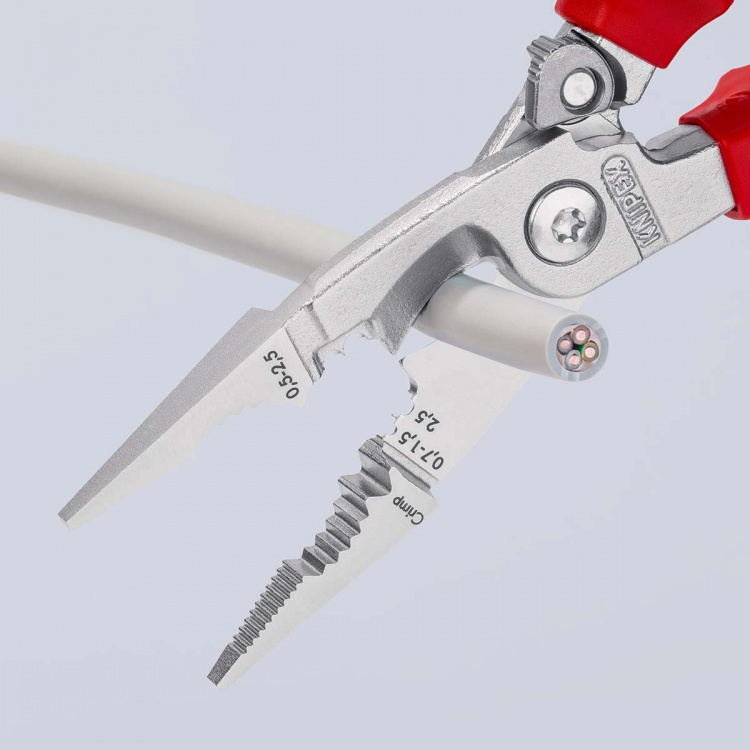 KNIPEX Elektrikertång med kabelsax VDE:0.7...1.5 mm² 200 mm