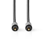 Nedis Optisk ljudkabel | TosLink Hane | TosLink Hane | 5.00 m | Rund | Flätad | Grått Med Metall | Kartong med täckt fönster