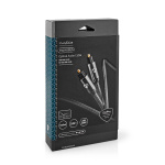 Nedis Optisk ljudkabel | TosLink Hane | TosLink Hane | 5.00 m | Rund | Flätad | Grått Med Metall | Kartong med täckt fönster