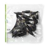 Nedis DIN-kontakt | Rak | Hane | Nickelplaterad | Twist-On | Kabel input diameter: 6.0 mm | PVC | Svart | 25 st. | Plastpåse