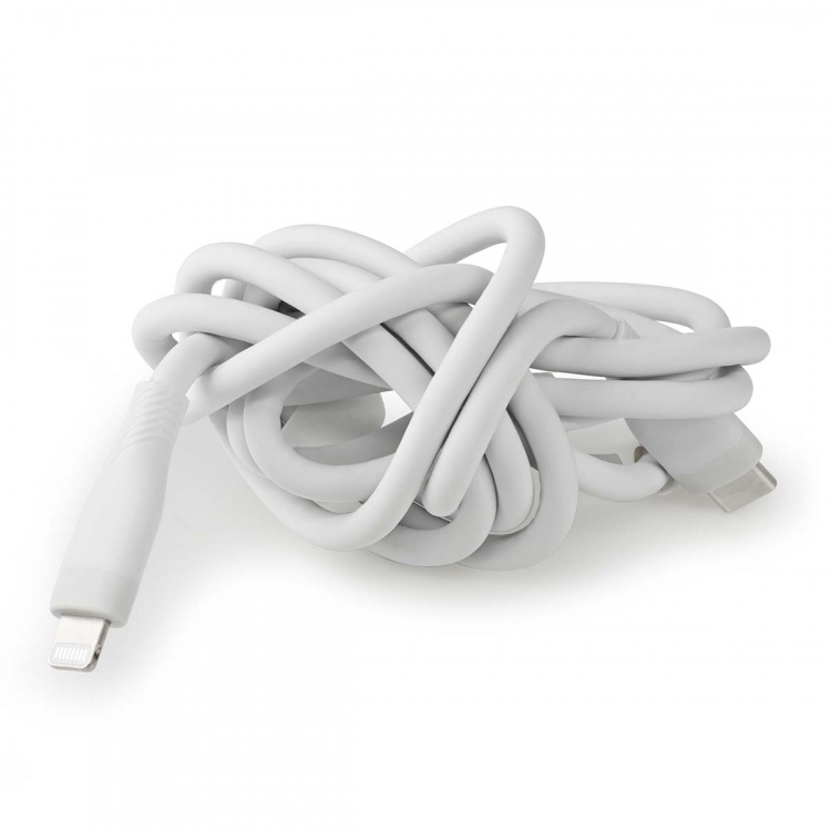 Nedis Lightning Kabel | USB 2.0 | Apple Lightning, 8-stifts | USB-C™ Hane | 480 Mbps | Nickelplaterad | 1.50 m | Rund | Silikon | Vit | Låda