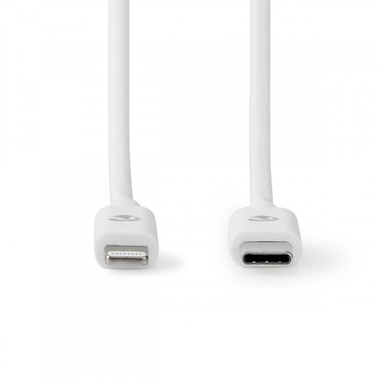 Nedis Lightning Kabel | USB 2.0 | Apple Lightning, 8-stifts | USB-C™ Hane | 480 Mbps | Nickelplaterad | 1.00 m | Rund | PVC | Vit | Label Nedis Lightning Kabel | USB 2.0 | Apple Lightning, 8-stifts | USB-C™ Hane | 480 Mbps | Nickelplaterad | 1.00 m | Rund | PVC | Vit | Label
