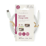 Nedis Lightning Kabel | USB 2.0 | Apple Lightning, 8-stifts | USB-C™ Hane | 480 Mbps | Nickelplaterad | 1.00 m | Rund | PVC | Vit | Label Nedis Lightning Kabel | USB 2.0 | Apple Lightning, 8-stifts | USB-C™ Hane | 480 Mbps | Nickelplaterad | 1.00 m | Rund | PVC | Vit | Label