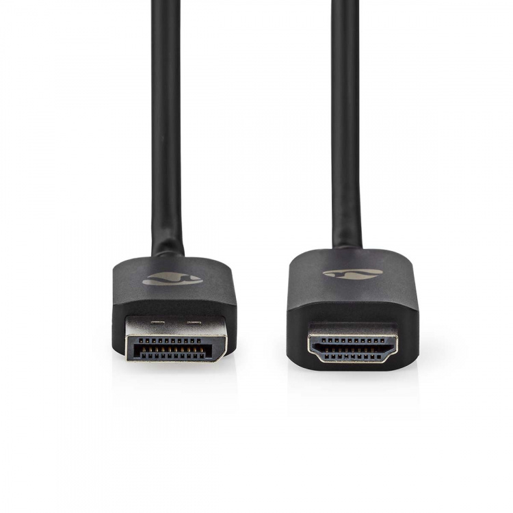 Nedis Displayport-adapter | DisplayPort Hane | HDMI™ Kontakt | 8K@30Hz | Nickelplaterad | Rak | 1.80 m | Rund | TPE | Svart | Kuvert