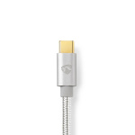 Nedis Lightning Kabel | USB 2.0 | USB-C™ Hane | Apple Lightning, 8-stifts | 480 Mbps | Guldplaterad | 2.00 m | Rund | Flätad / Nylon | Aluminium | Kartong med täckt fönster
