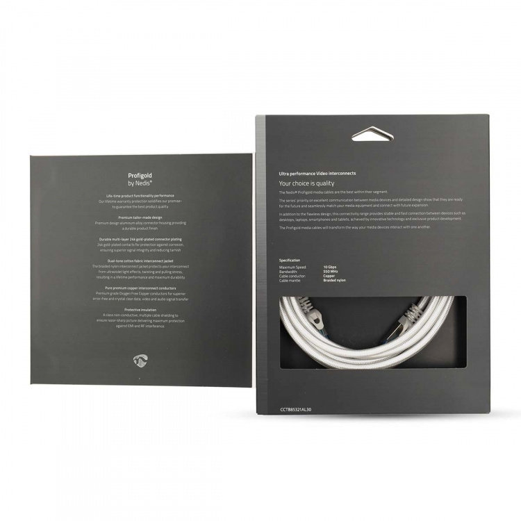 Nedis CAT6a nätverkskabel | S/FTP | RJ45 hane | RJ45 hane | 3.00 m | Snagless | Rund | Flätad / PVC | Silver | Kartong med täckt fönster