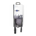 Nedis Obalanserad ljudkabel | XLR 3-stifts hane | RCA Hane | Nickelplaterad | 1.50 m | Rund | PVC | Mörkgrå | Kartonghylsa