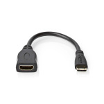 Nedis High Speed HDMI ™ kabel med Ethernet | HDMI™ Mini kontakt | HDMI™ Utgång | 4K@30Hz | 10.2 Gbps | 0.20 m | Rund | PVC | Svart | Låda Nedis High Speed HDMI ™ kabel med Ethernet | HDMI™ Mini kontakt | HDMI™ Utgång | 4K@30Hz | 10.2 Gbps | 0.20 m | Rund | PVC | Svart | Låda