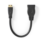 Nedis High Speed HDMI ™ kabel med Ethernet | HDMI™ Mini kontakt | HDMI™ Utgång | 4K@30Hz | 10.2 Gbps | 0.20 m | Rund | PVC | Svart | Låda Nedis High Speed HDMI ™ kabel med Ethernet | HDMI™ Mini kontakt | HDMI™ Utgång | 4K@30Hz | 10.2 Gbps | 0.20 m | Rund | PVC | Svart | Låda