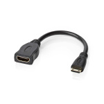 Nedis High Speed HDMI ™ kabel med Ethernet | HDMI™ Mini kontakt | HDMI™ Utgång | 4K@30Hz | 10.2 Gbps | 0.20 m | Rund | PVC | Svart | Låda Nedis High Speed HDMI ™ kabel med Ethernet | HDMI™ Mini kontakt | HDMI™ Utgång | 4K@30Hz | 10.2 Gbps | 0.20 m | Rund | PVC | Svart | Låda