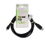 Nedis High Speed ​​HDMI ™ kabel med Ethernet | HDMI™ Kontakt | HDMI™ Micro kontakt | 4K@30Hz | 10.2 Gbps | 1.50 m | Rund | PVC | Svart | Label