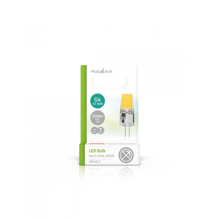Nedis LED Lampa G4 | 2.0 W | 200 lm | 3000 K | Varm Vit | Antal lampor i förpackning: 1 st