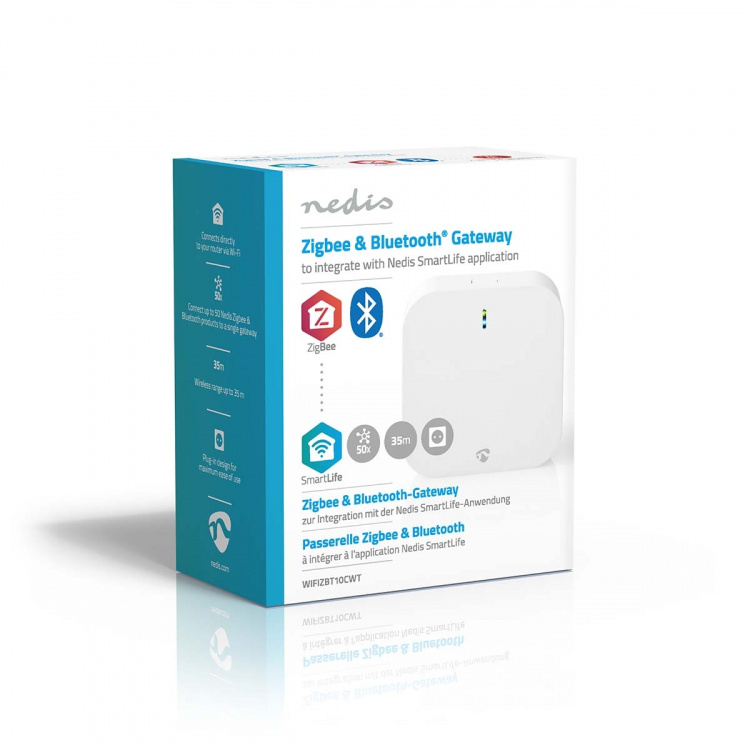 Nedis SmartLife Gateway | Bluetooth® / Zigbee 3.0 | 50 Enheter | Strömadapter | Android™ / IOS | Vit